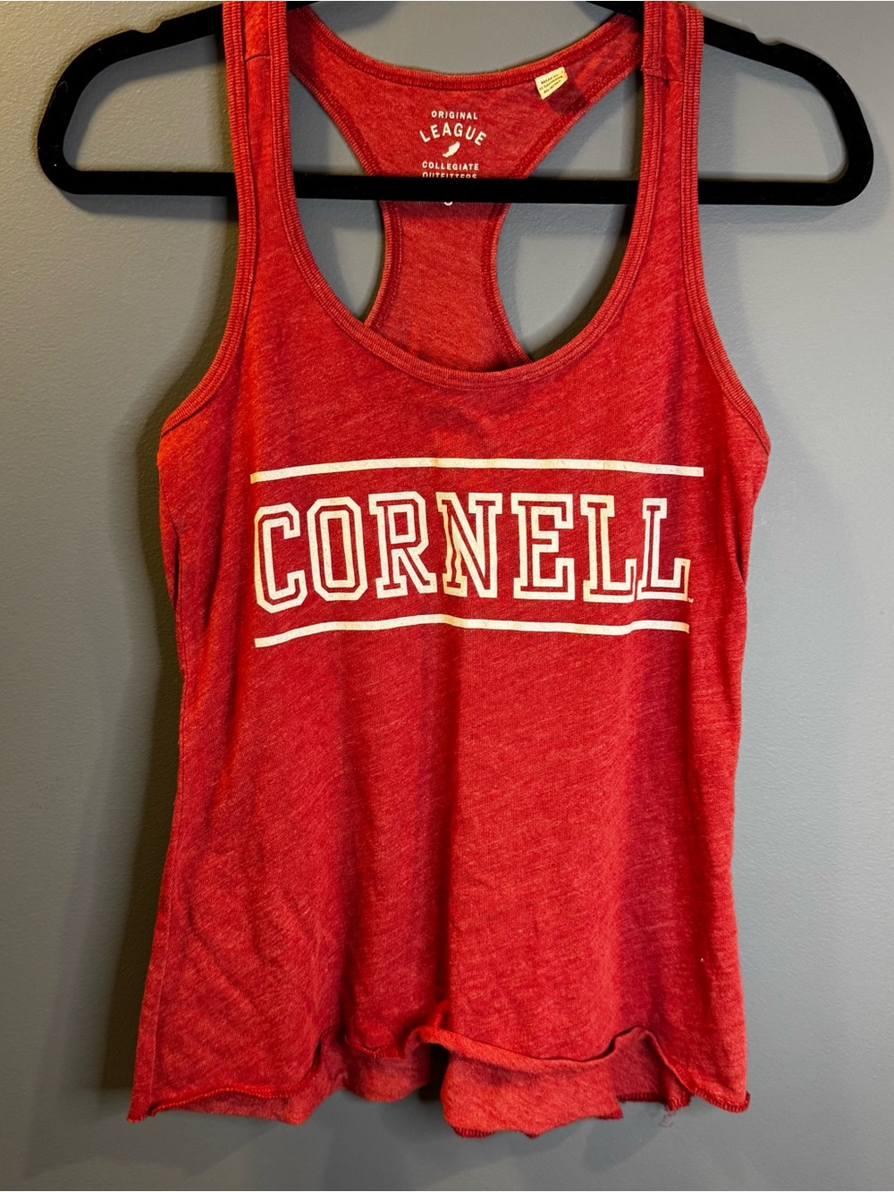 Cornell Red Racerback Tank Top with White Lettering - Picture 2 of 5